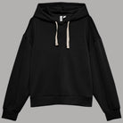 Vero Moda Felpa con cappuccio nera con tessuto morbido e cuciture visibili largo