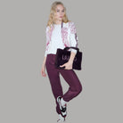 Liu Jo maglia jacquard floreale bianca e rosa con dettagli texture