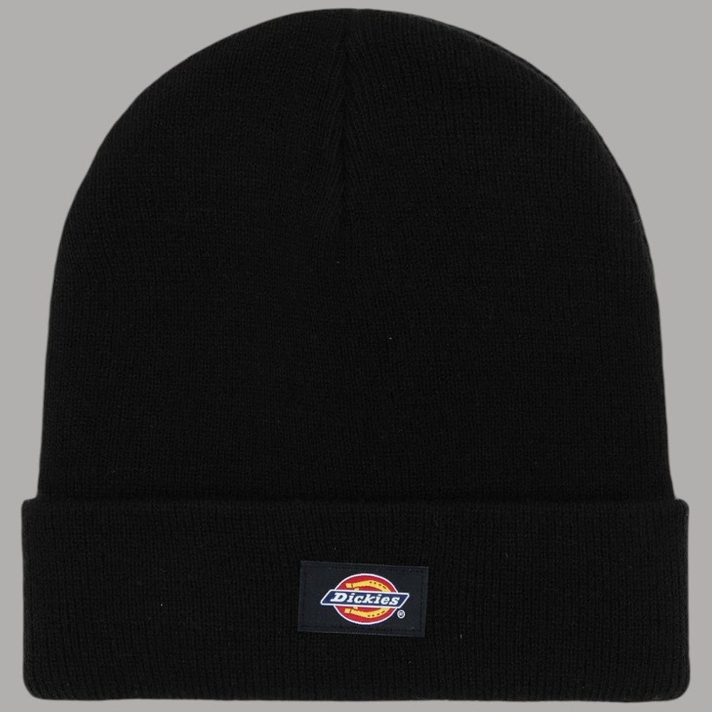 Berretto Dickies nero a cuffia con risvolto e logo frontale rettangolare