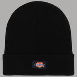 Berretto Dickies nero a cuffia con risvolto e logo frontale rettangolare