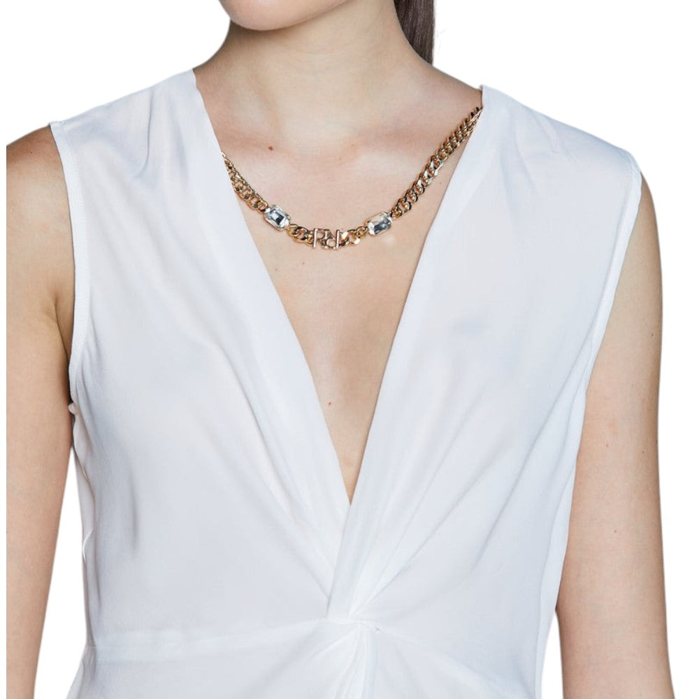 Relish blusa bianca con collana COLLEC RCP2503445003 Camicie Relish