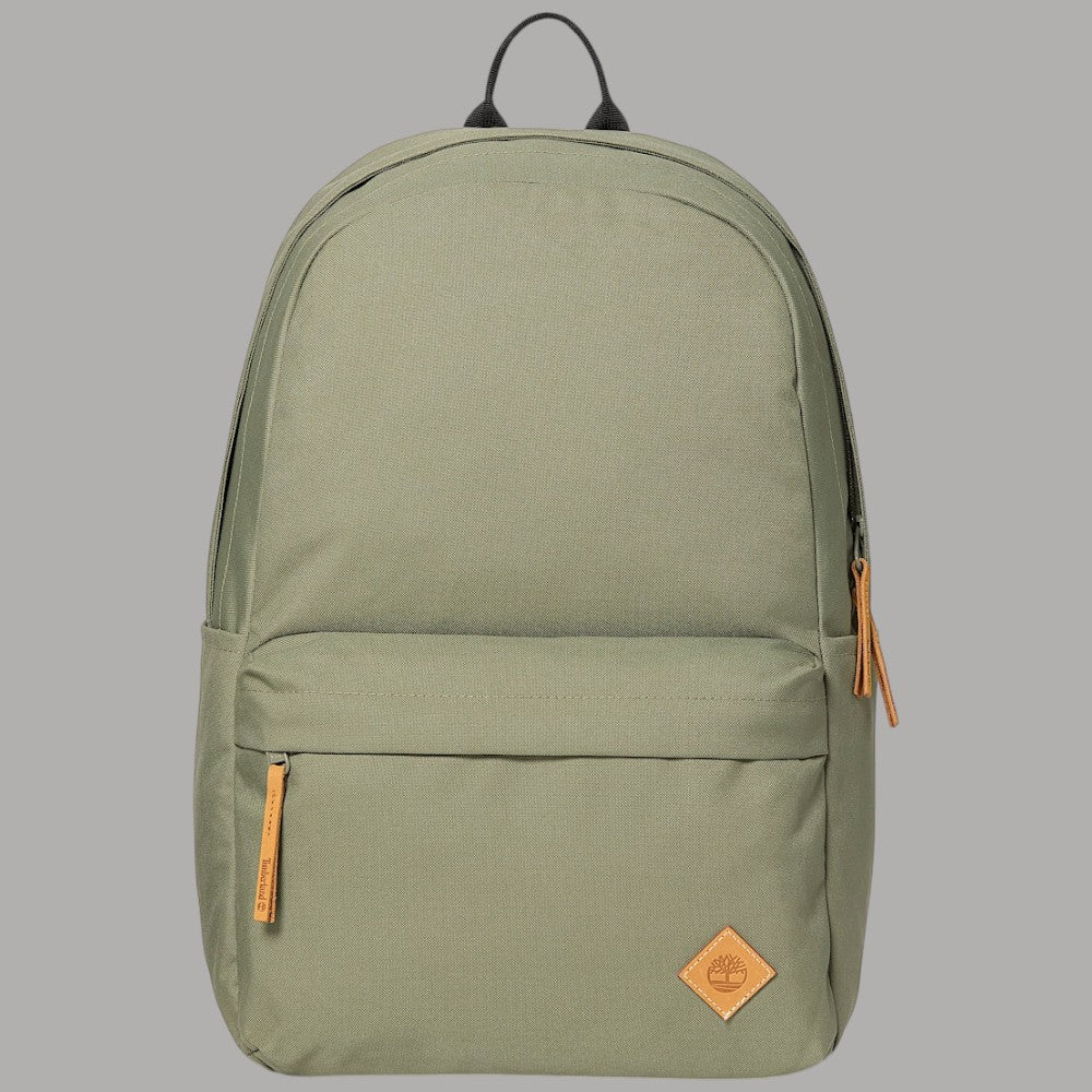 Timberland backpack da 22 litri con tasche frontale in tonalità verde con dettagli in cuoio