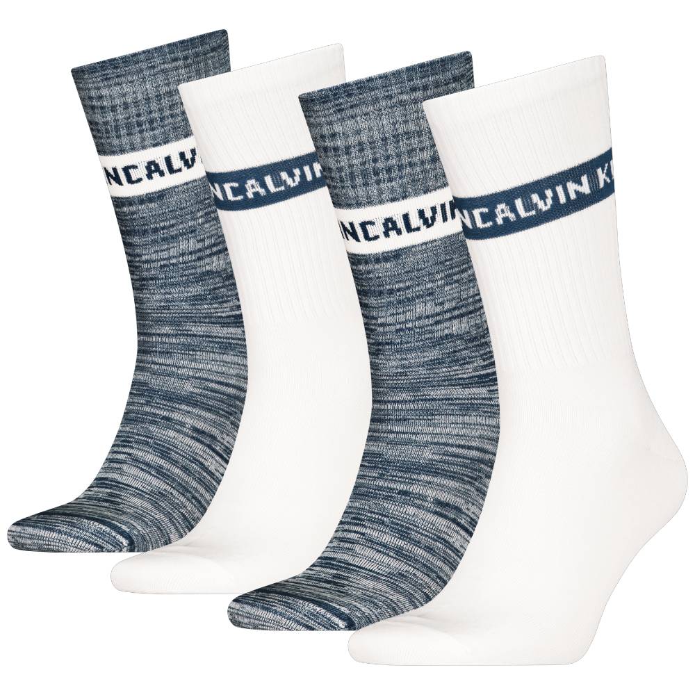 Calvin Klein uomo pack 4 calze bianco blu 701235983003801 Intimo Calvin Klein