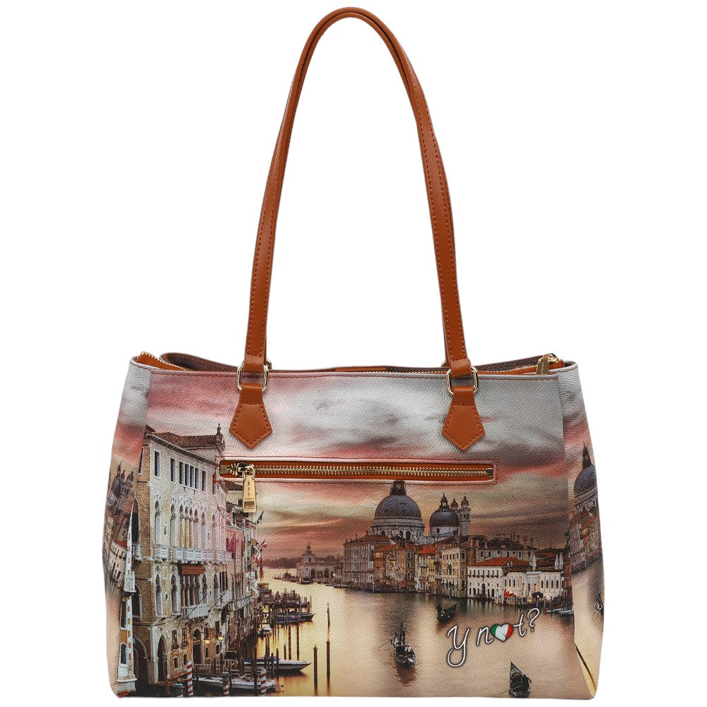 YNot borsa tote shopping stampa Venezia Canal Grande YES594F3 - Prodotti di Classe