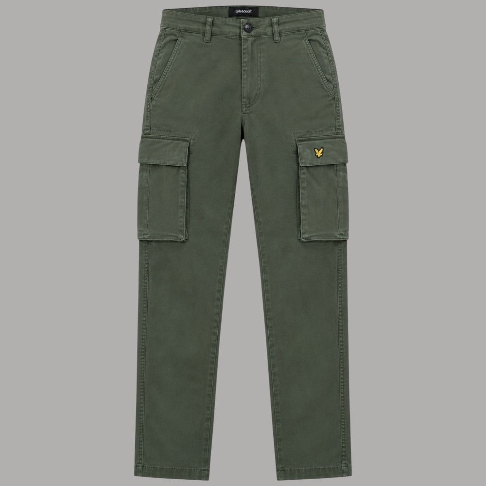 Pantalone cargo da uomo Lyle & Scott verde oliva con tasche laterali