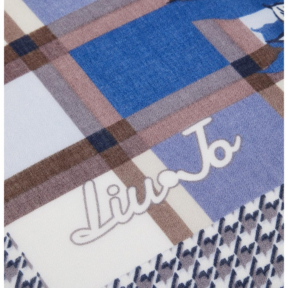 Liu Jo sciarpa stola blu cm 70x 180 Young Check 2F4104T0300 Sciarpe Liu Jo