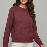 Vero Moda pullover paricollo donna bordeaux tessuto a maglia morbido dettagli cuciture fronte e retro