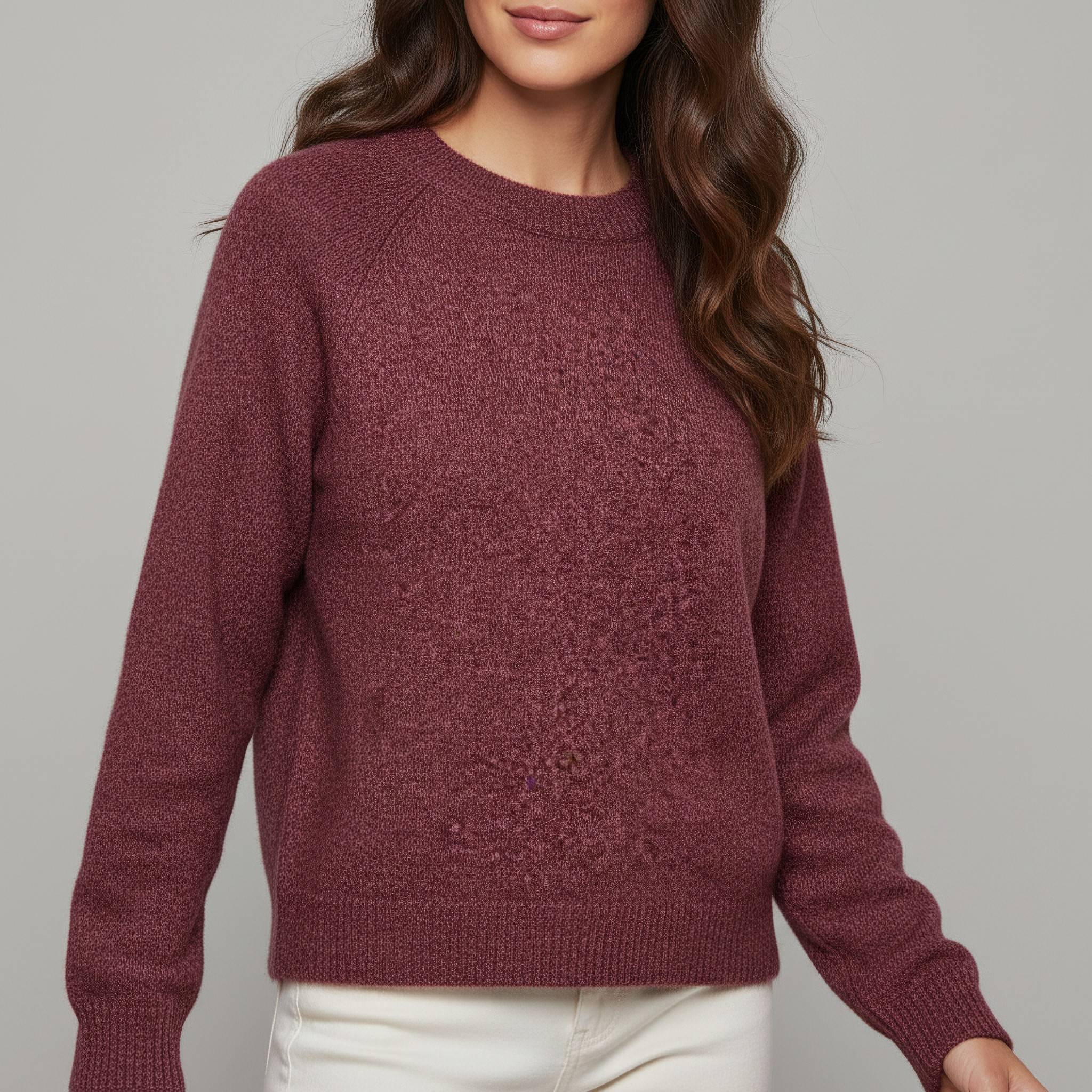 Vero Moda pullover paricollo donna bordeaux tessuto a maglia morbido dettagli cuciture fronte e retro