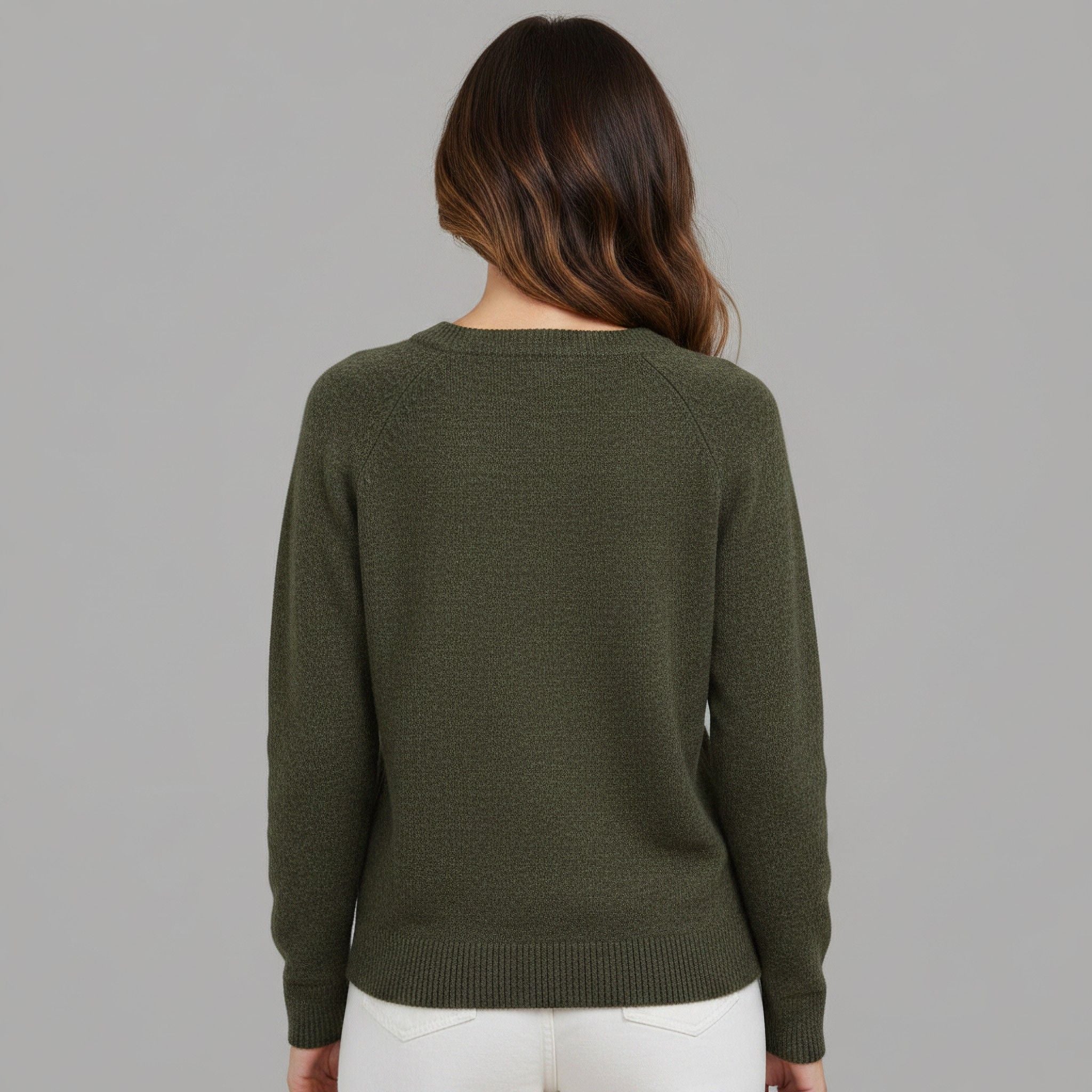Vero Moda pullover paricollo donna verde oliva tessuto a maglia con texture a trama fine