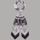 Foulard Liu Jo annodato, con stampa geometrica, zebrata e dettagli a catena