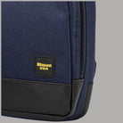 Blauer F6EAST01/ESS zaino navy in tessuto con dettagli in pelle e logo Blauer USA sul fronte