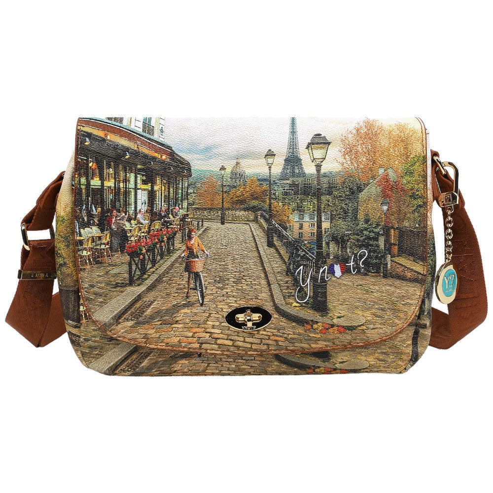 YNot borsa flap bag stampa Romatic Paris YES631F3 - Prodotti di Classe