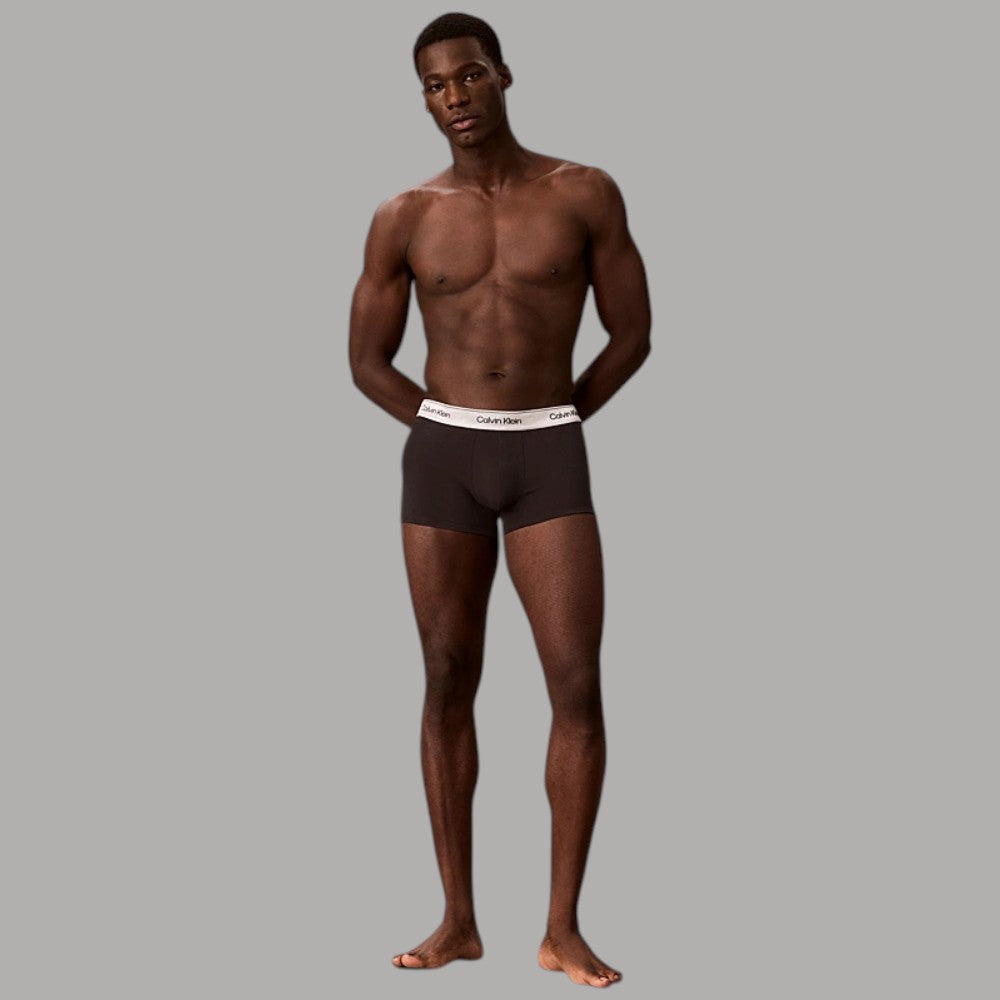 Boxer Calvin Klein pack 3 pezzi neri con fascia logo effetto metallico