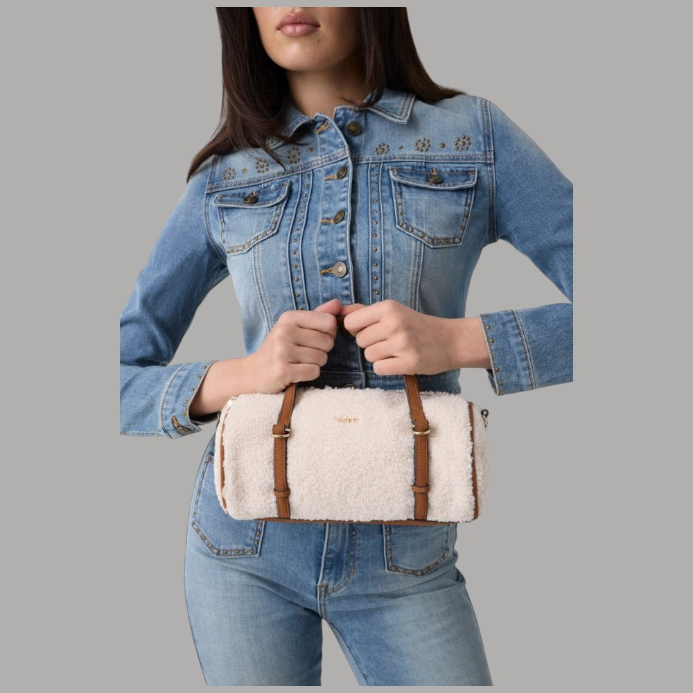 Mini borsa a tracolla Guess Taylor effetto teddy