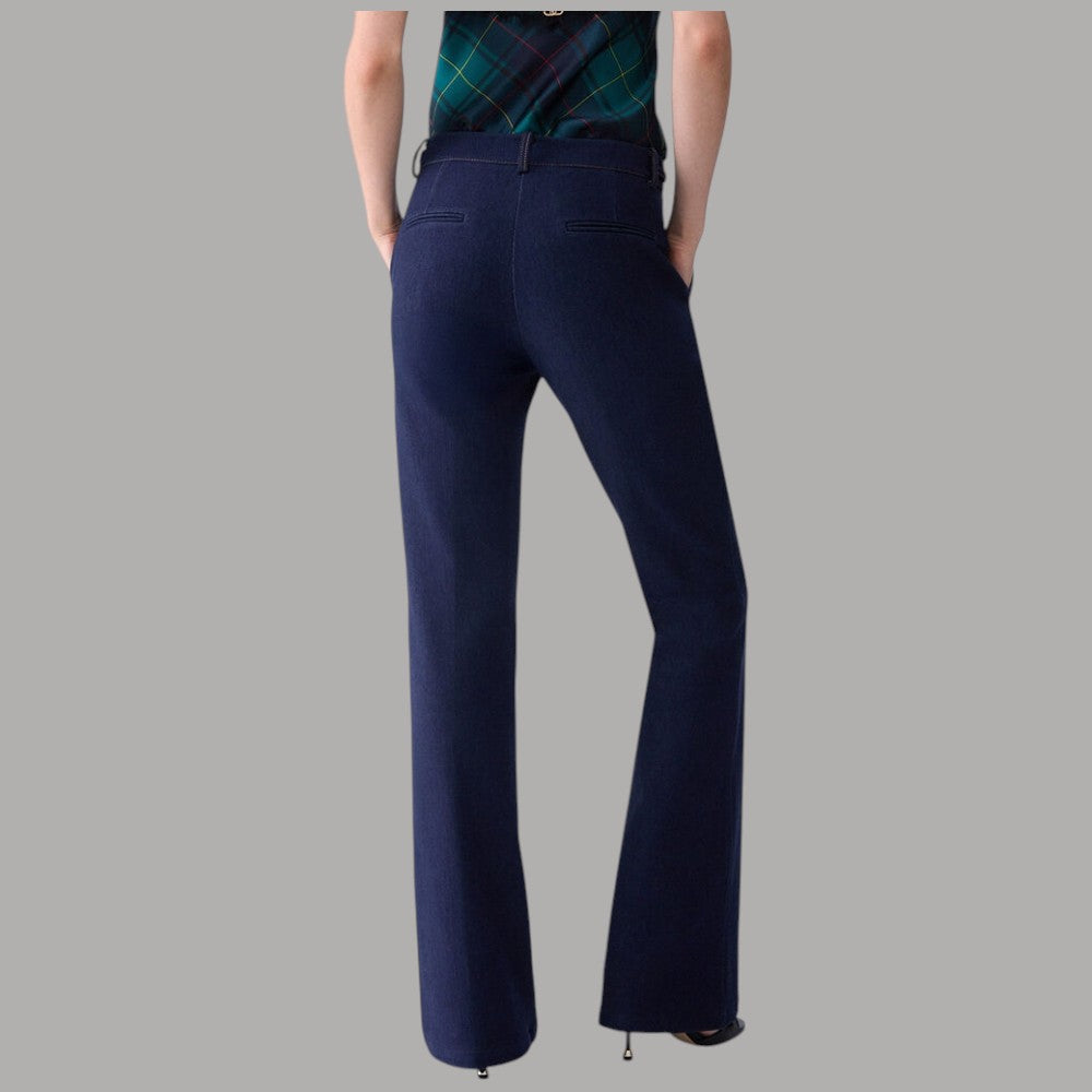 Jeans bootcut Liu Jo blu scuro, vista posteriore con vita alta e tasche posteriori