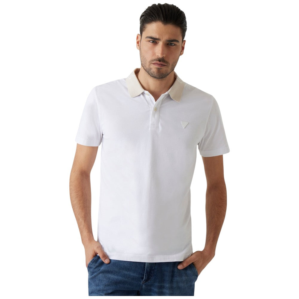 Guess maglietta polo bianca Nolan M5GP66 J1314 G011 Polo Guess