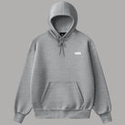Felpa con cappuccio grigia Vans in cotone, logo sul petto, tasca a marsupio