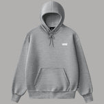 Felpa con cappuccio grigia Vans in cotone, logo sul petto, tasca a marsupio