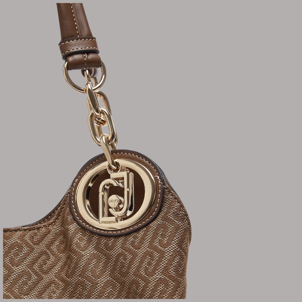 Borsa Liu Jo satchel in tessuto jacquard con dettagli in metallo dorato