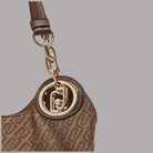 Borsa Liu Jo satchel in tessuto jacquard con dettagli in metallo dorato