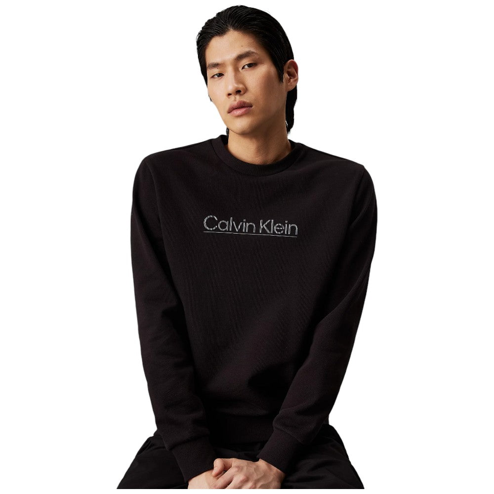 Calvin Klien felpa nera Raised line logo K10K113573BEH Felpe Calvin Klein