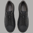 Sneakers uomo Blauer nere in pelle con dettagli in metallo e suola data in vista laterale