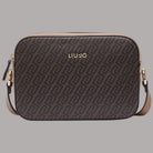 Borsa a tracolla Liu Jo con logo monogram, dettagli in pelle, colore marrone e nero