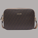Borsa a tracolla Liu Jo con logo monogram, dettagli in pelle, colore marrone e nero