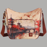 YNot shoulder bag stampa città con dettagli in bianco, rosso e nero