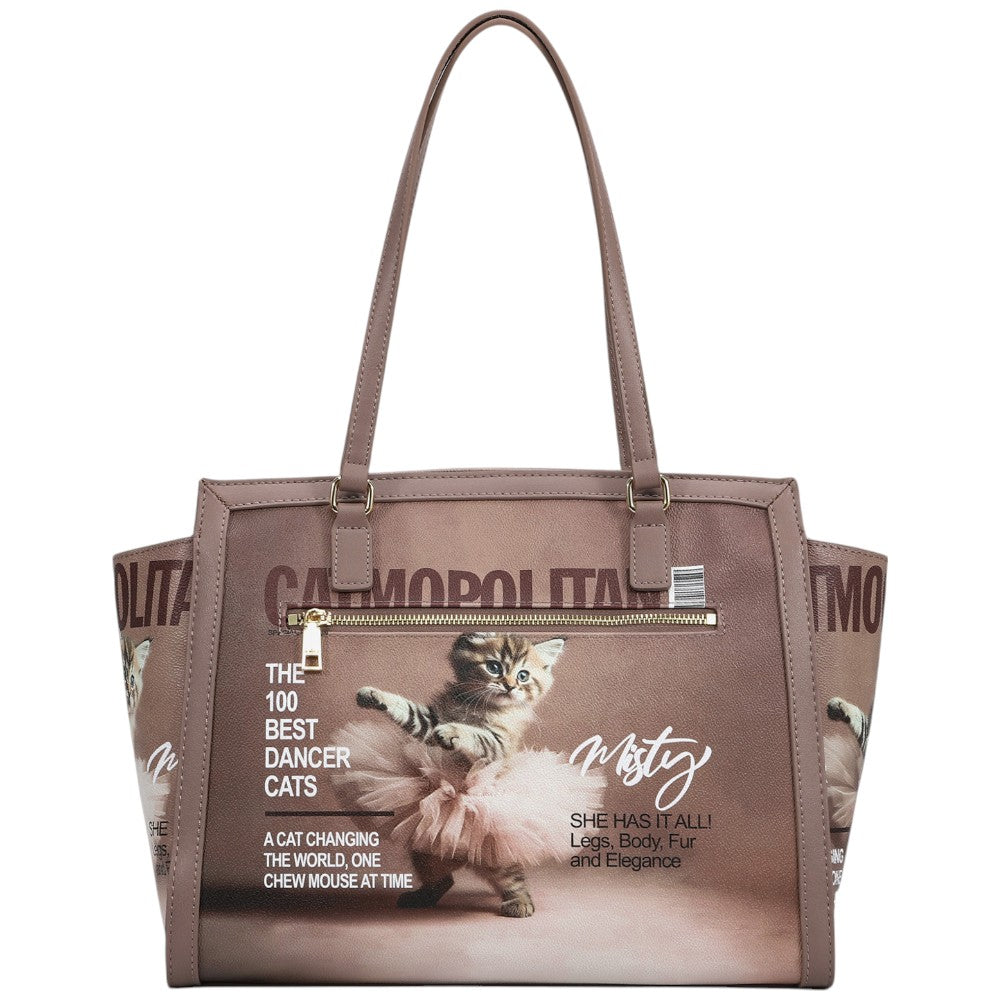 Ynot shopping bag linea Metro Chic stampa Catmopolitan MTC001F5 Borse YNot