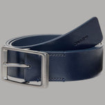 Cintura uomo Calvin Klein in pelle blu effetto Tumbled e logo embossato
