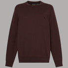 Maglione Timberland marrone a girocollo, con maniche lunghe e logo sul petto