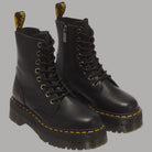 Stivali Dr Martens Jadon III in pelle Pisa neri con piattaforma, dettagli traforati e lacci
