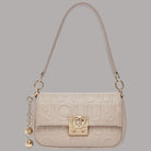 Borsa Liu Jo Adiva crossbody piccola panna con logo stampato e dettagli dorati