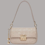 Borsa Liu Jo Adiva crossbody piccola panna con logo stampato e dettagli dorati