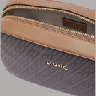 Borsa a tracolla Liu Jo con logo monogram beige e dettagli in pelle