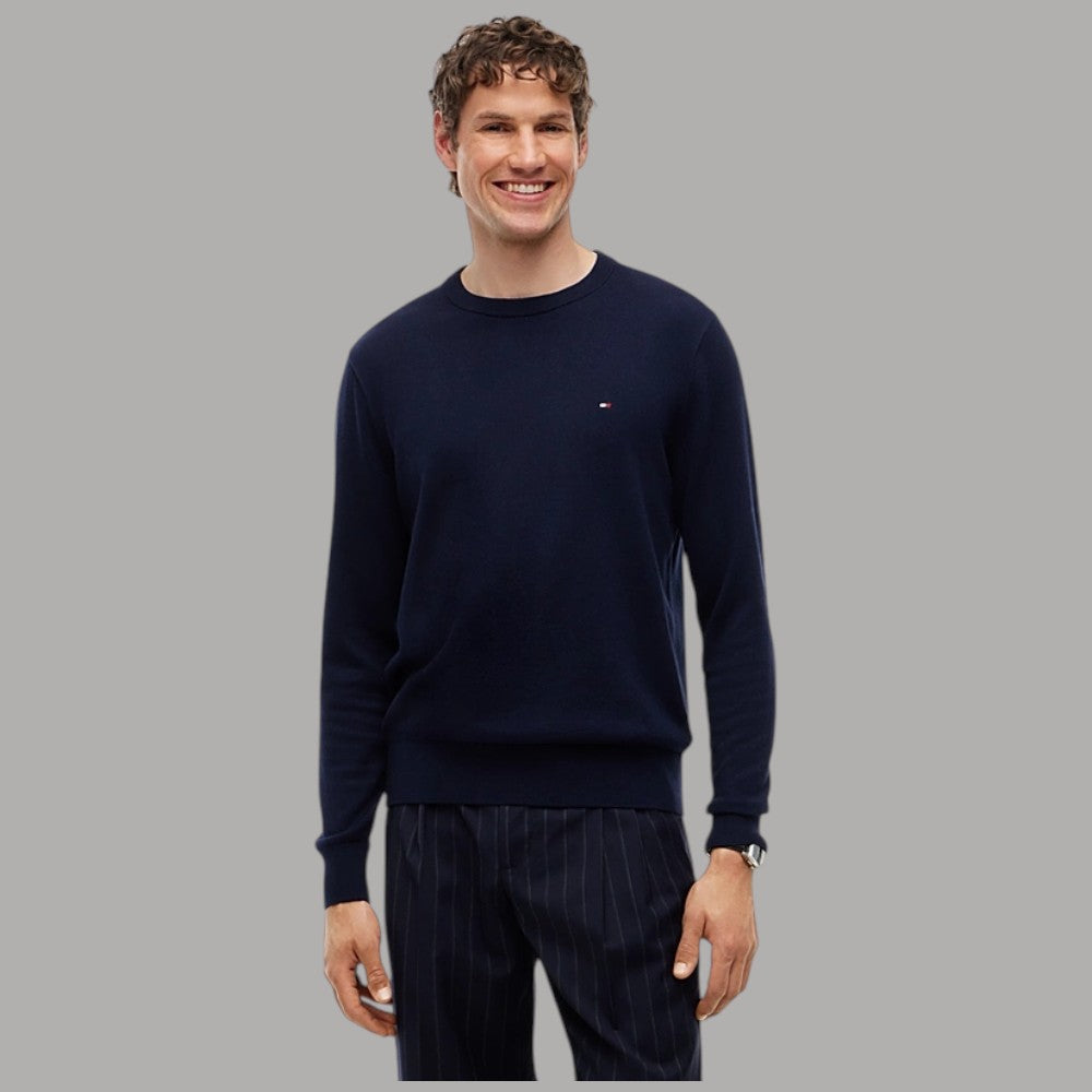 Tommy Hilfiger pullover in pima cashmere con bandierina ricamata