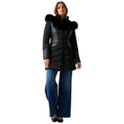 Guess piumino nero con cappuccio in pelliccia sintetica NEW OXANA Guess