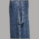 Jeans Liu Jo blu con stampa pitonata e ampia tasca cargo laterale