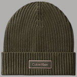 Calvin Klein berretto in misto cashmere verde con logo sulla alamari