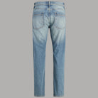 Jeans relaxed fit uomo Jack & Jones Chris SQ 733 J12300817 in denim azzurro con cuciture evidenti e tasche posteriori
