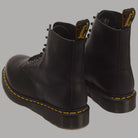 Dr Martens Stivali stringati in pelle Ambassador nero con cuciture gialle
