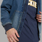 Giacca bomber Dickies in denim blu: cappuccio e zip con tasca frontale