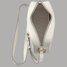 Liu Jo Borsa a tracolla media AA6211E1012 in pelle bianca con logo dorato, interno con pattern grafico