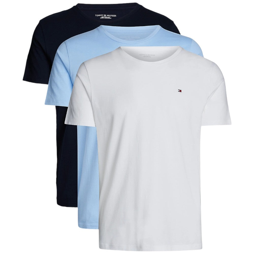 Tommy Hilfiger pack 3 t-shirt bianca blu celeste UM0UM03379 T-shirt Tommy Hilfiger