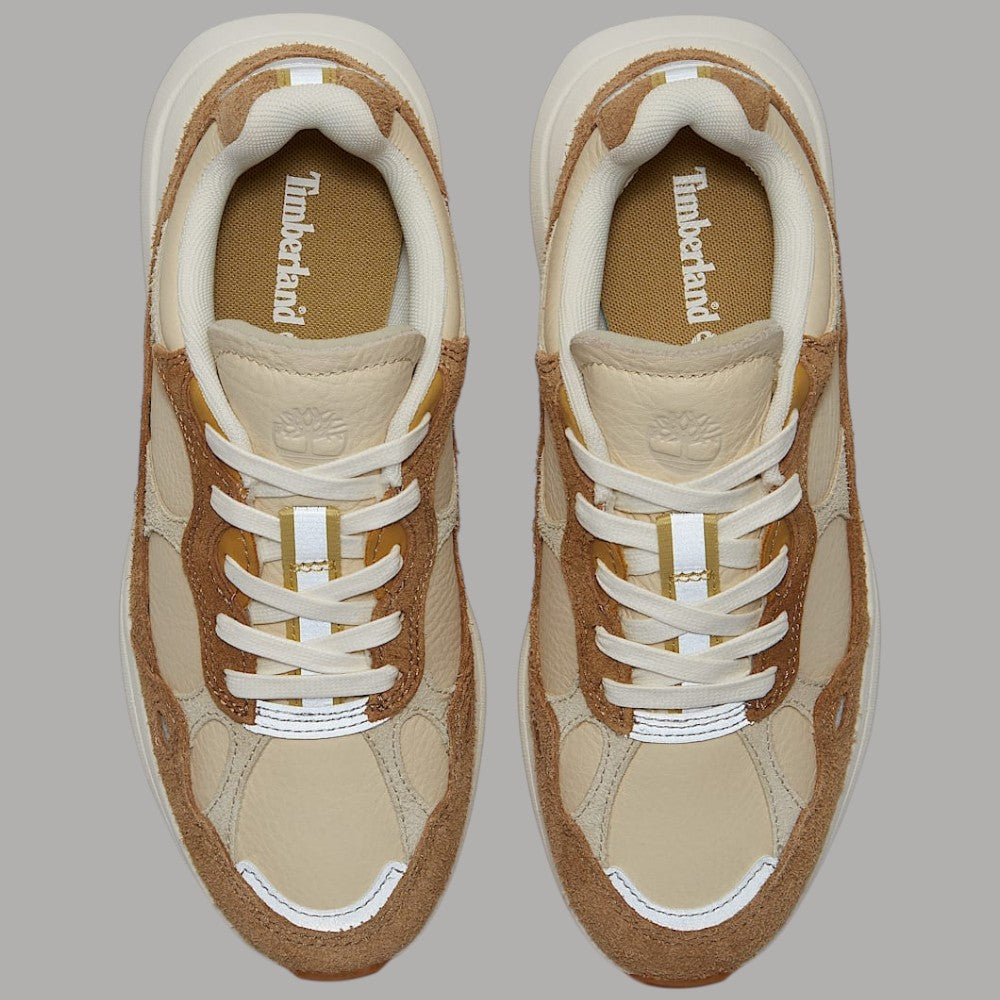 Sneaker donna Timberland Hazel Lane marrone beige con suola in vulcanizzato e dettagli in tessuto sintetico