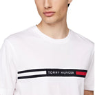 Tommy Hilfiger t-shirt bianca logo con banda MW0MW36498YBR T-shirt Tommy Hilfiger