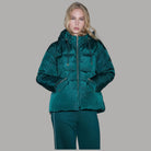 Giubbotto imbottito over size Liu Jo TF6006TS62A in blu smeraldo con cappuccio e zip frontale