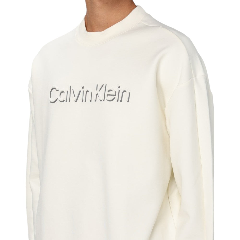 Calvin Klein felpa panna shadow embossed logo K10K113081 Felpe Calvin Klein