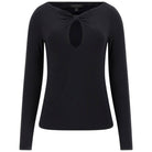 Guess maglia nera in modal con scollo goccia W5YP33KACM2JBLK Guess